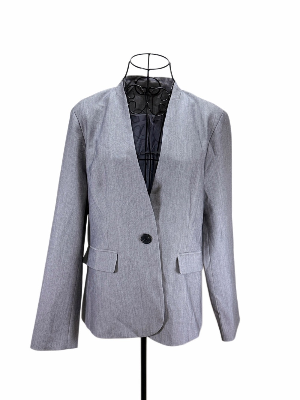 Vetinee Large Gray Tailored Blazer Fully Lined Single Button